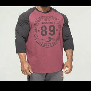 $49/NEW Gasp inc Gym 3/4 Sleeve Tee L